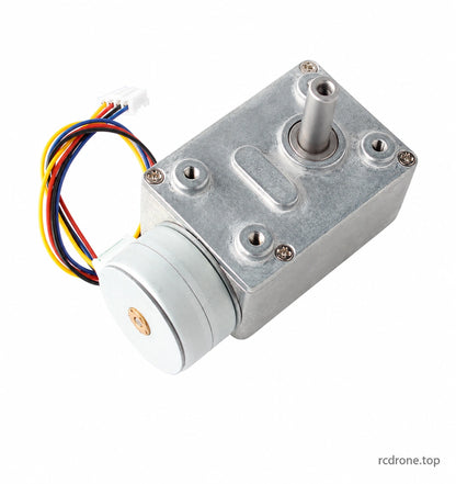 GW4632-25BY opposite angle showing the motor end, gearbox face and lead