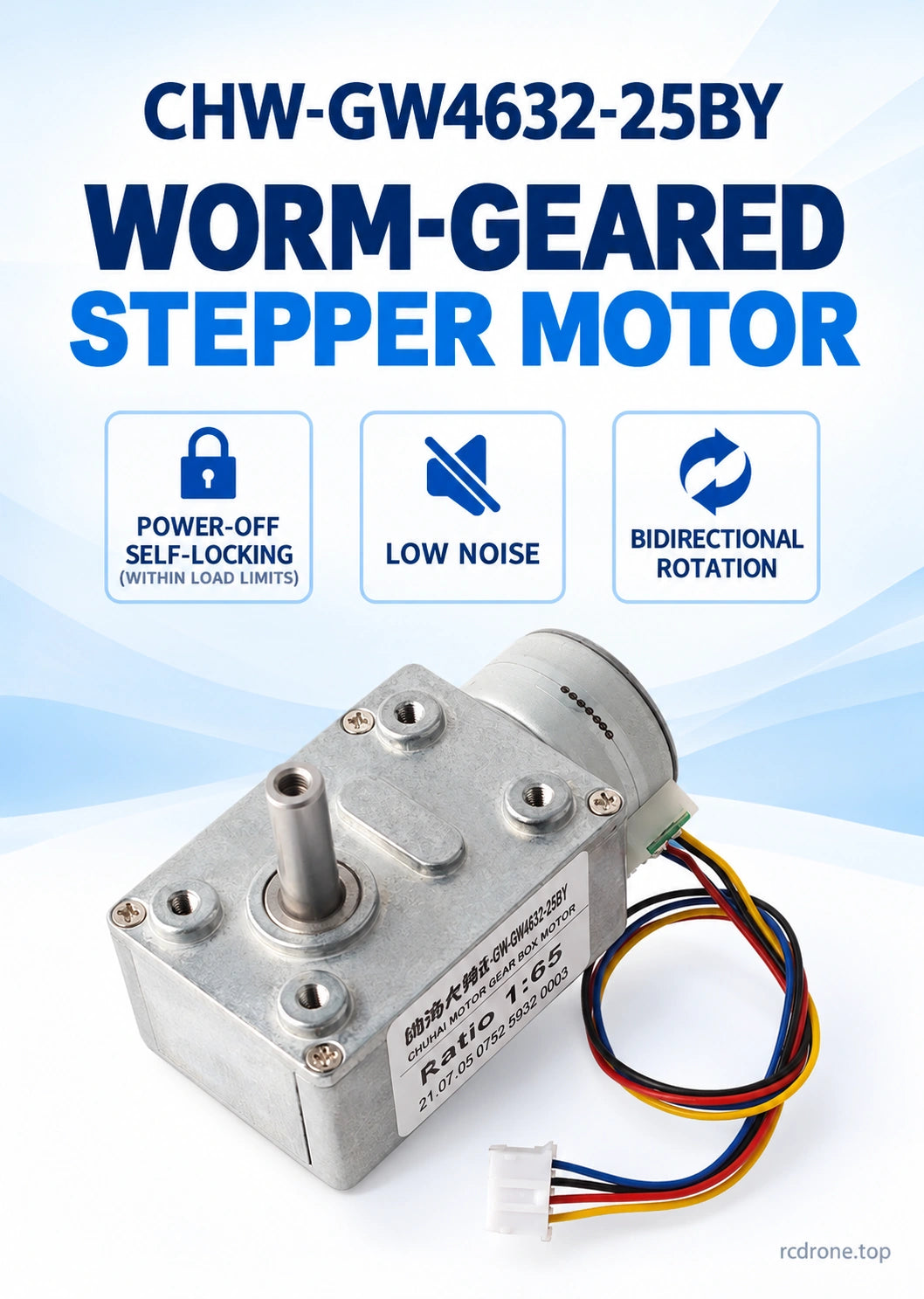 GW4632-25BY worm-geared stepper construction and operating features