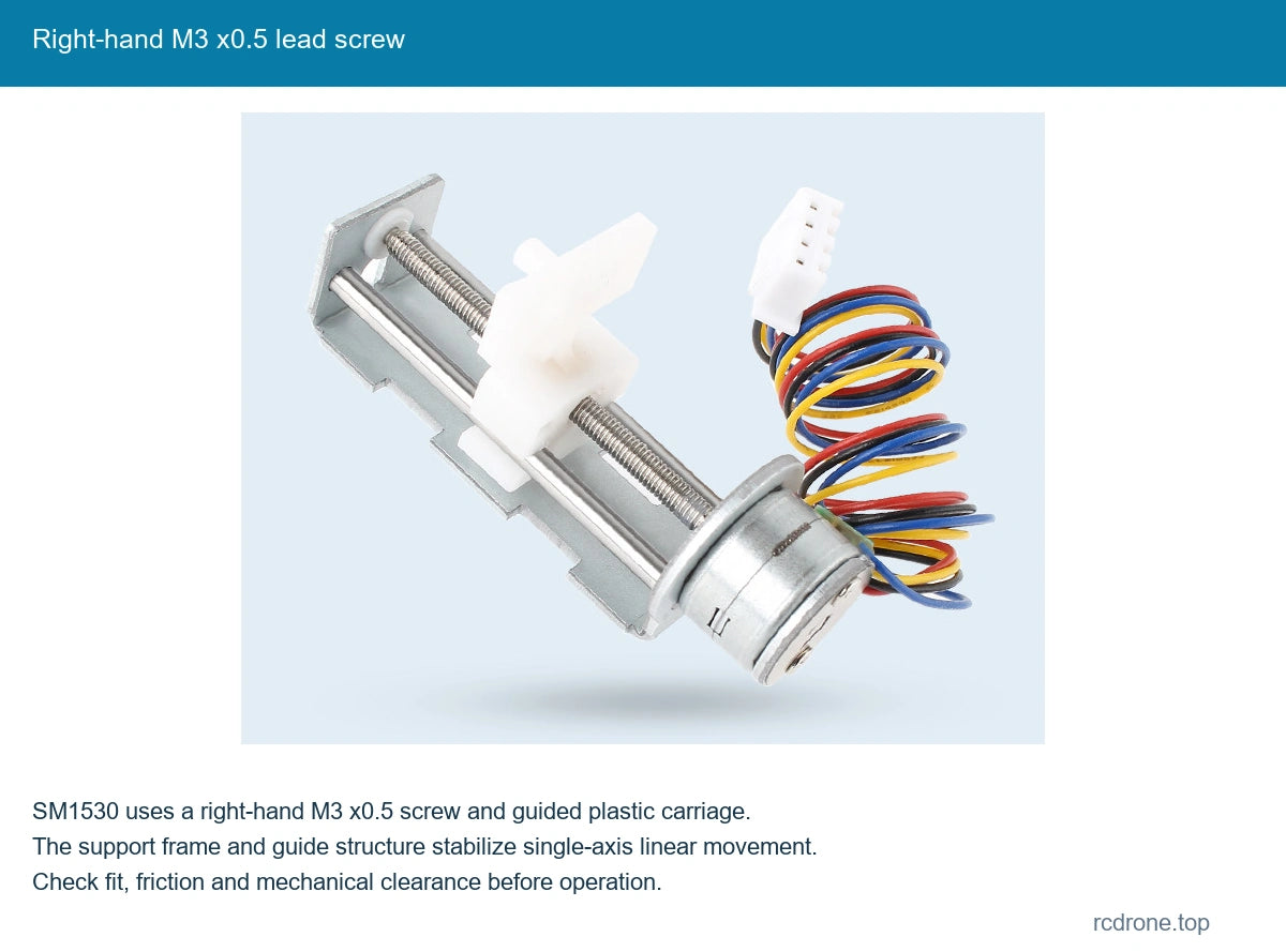 Right-hand M3 x0.5 lead screw
