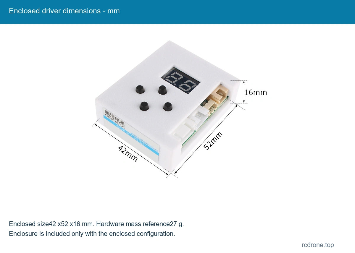 Enclosed driver dimensions - mm