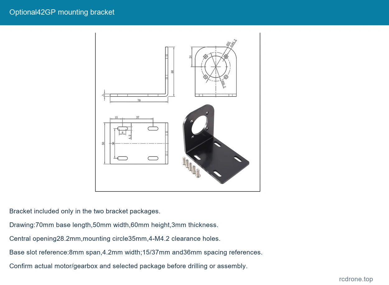 Optional 42GP mounting bracket