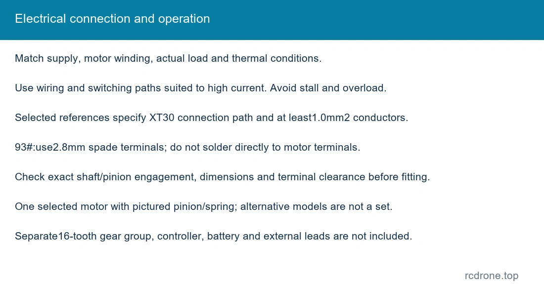 Electrical connection and operation