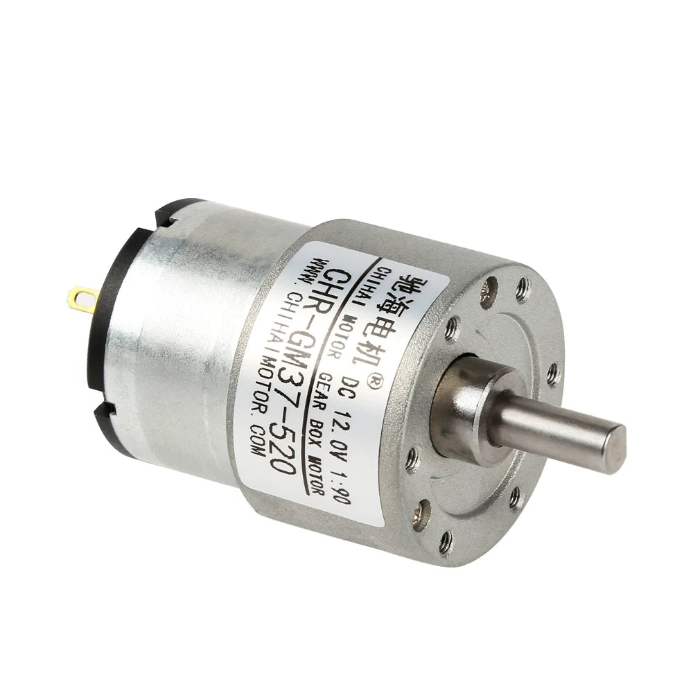 CHR-GM37-520 gear motor, clean white background