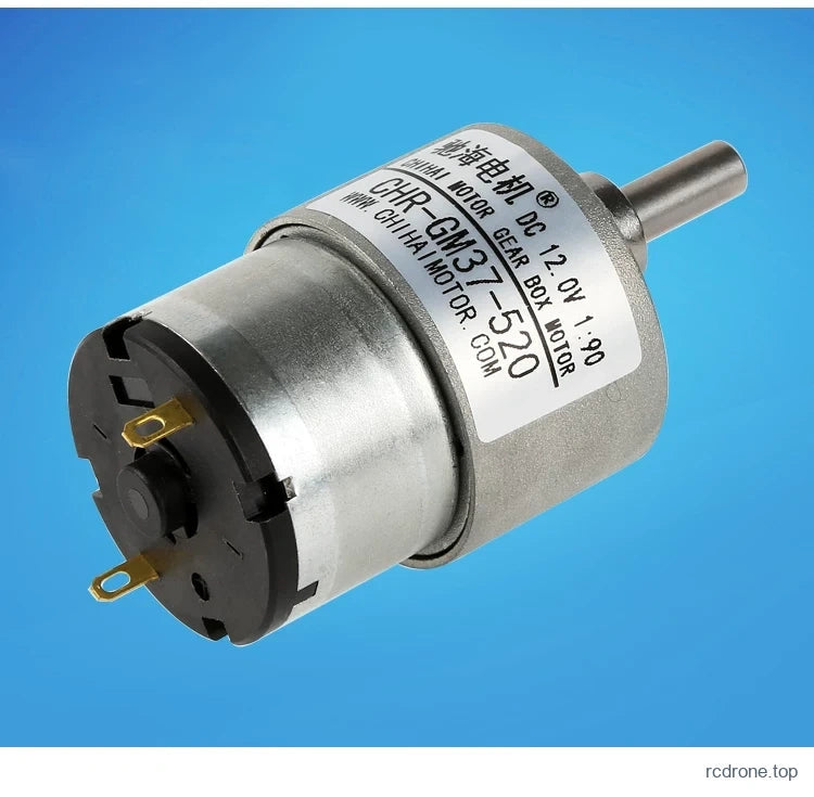 CHR-GM37-520 gear motor, rear view with terminals