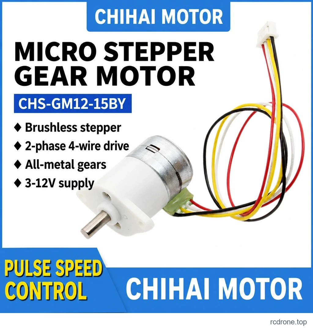 CHIHAI CHS-GM12-15BY stepper gear motor with feature callouts