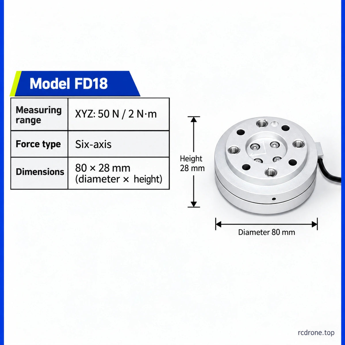 FD18 / 50 N per axis / 2 N·m