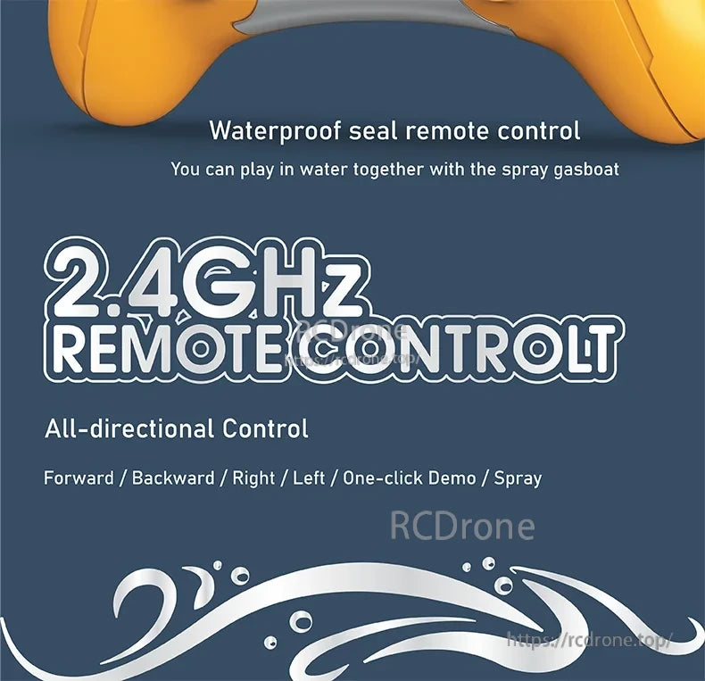 CONUSEA RC Boat, Waterproof 2.4GHz remote control, all-directional, spray function, play in water