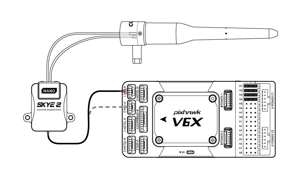 CUAV SKYE2 Nano AirSpeed Sensor for Pixhawk - 226.8km/h High Precision Air Speed Measurement Support DroneCan APM/PX4 14 CUAV SKYE2 Nano AirSpeed Sensor, Air speed sensor for drones, measures up to 140 mph with precision.