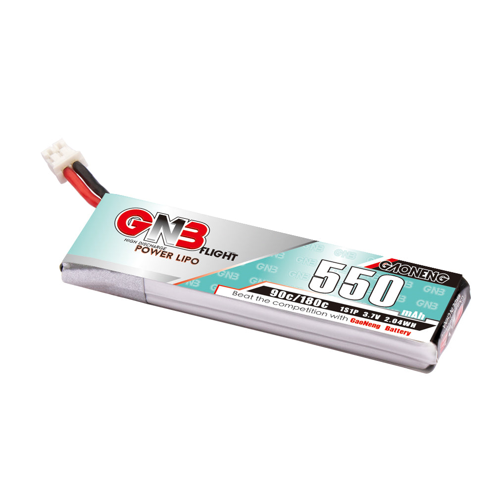 GAONENG GNB 1S 3.7V 550mAh 90C LiPo battery, long type with PH2.0 cable connector