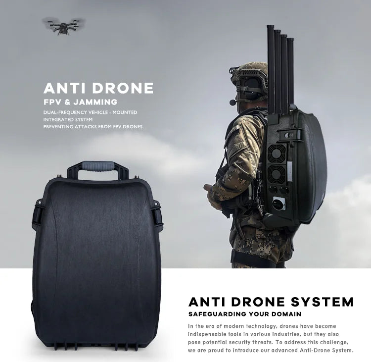 Anti-Drone System: Vehicle-mounted tech prevents FPV drone attacks and secures domains.