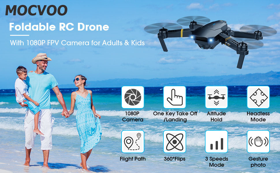 MOCVOO F62 Drone, mocvoo foldable rc drone with io