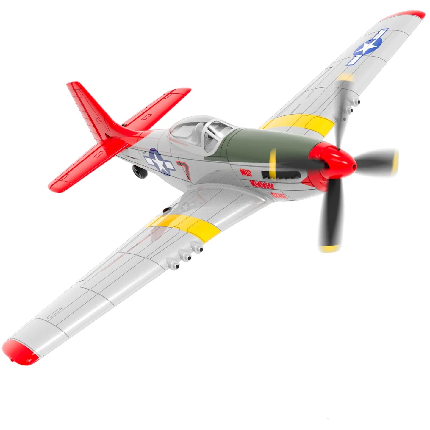 Avión RC P51D - Avión RC acrobático de una tecla de 2 canales/4 canales RTF Mustang Aircraft con sistema de estabilización Xpilot (761-5 RTF)