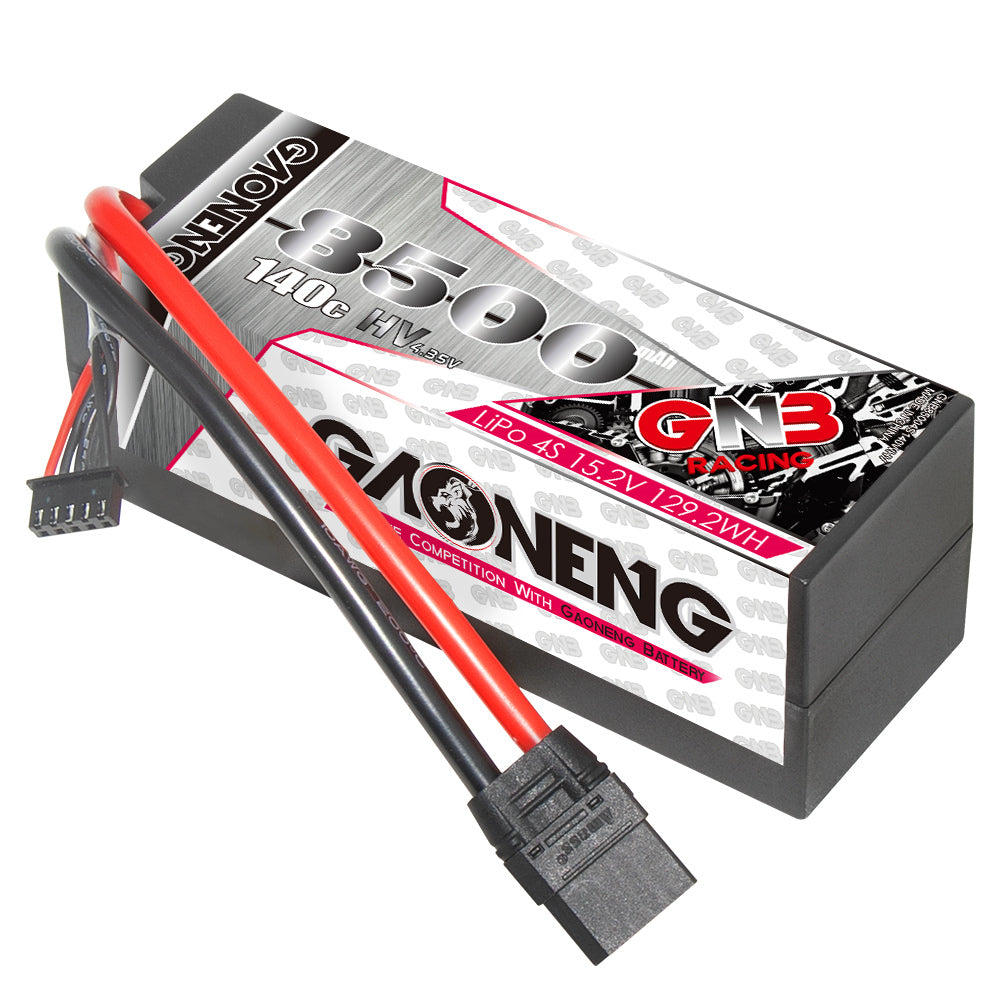 GNB 4S LiHV 15.2V 8500mAh 140C hard case LiPo battery with XT90 plug and balance lead
