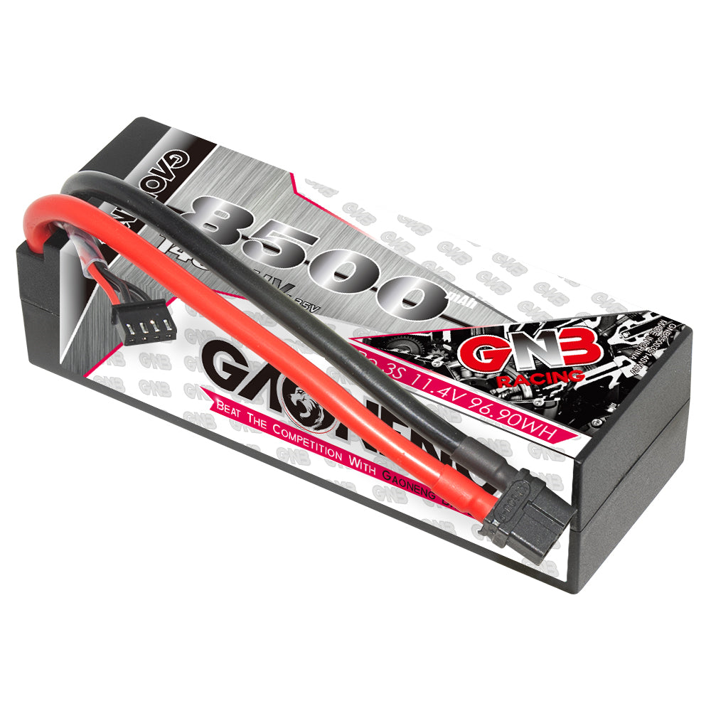 GAONENG GNB 8500mAh 3S 11.4V LiHV 140C hard case LiPo battery with XT60 lead and balance plug