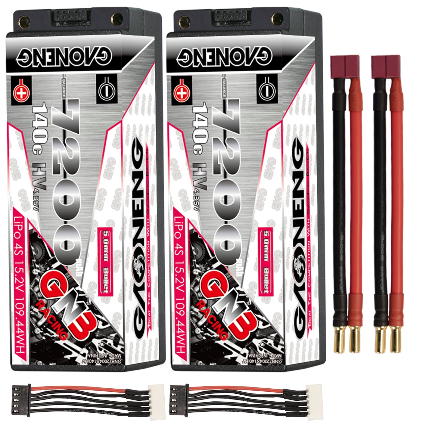 GAONENG GNB LiHV 4S 15.2V 7200mAh 140C 5mm Bullet Hard Case LiPo Battery (ROAR Approved)