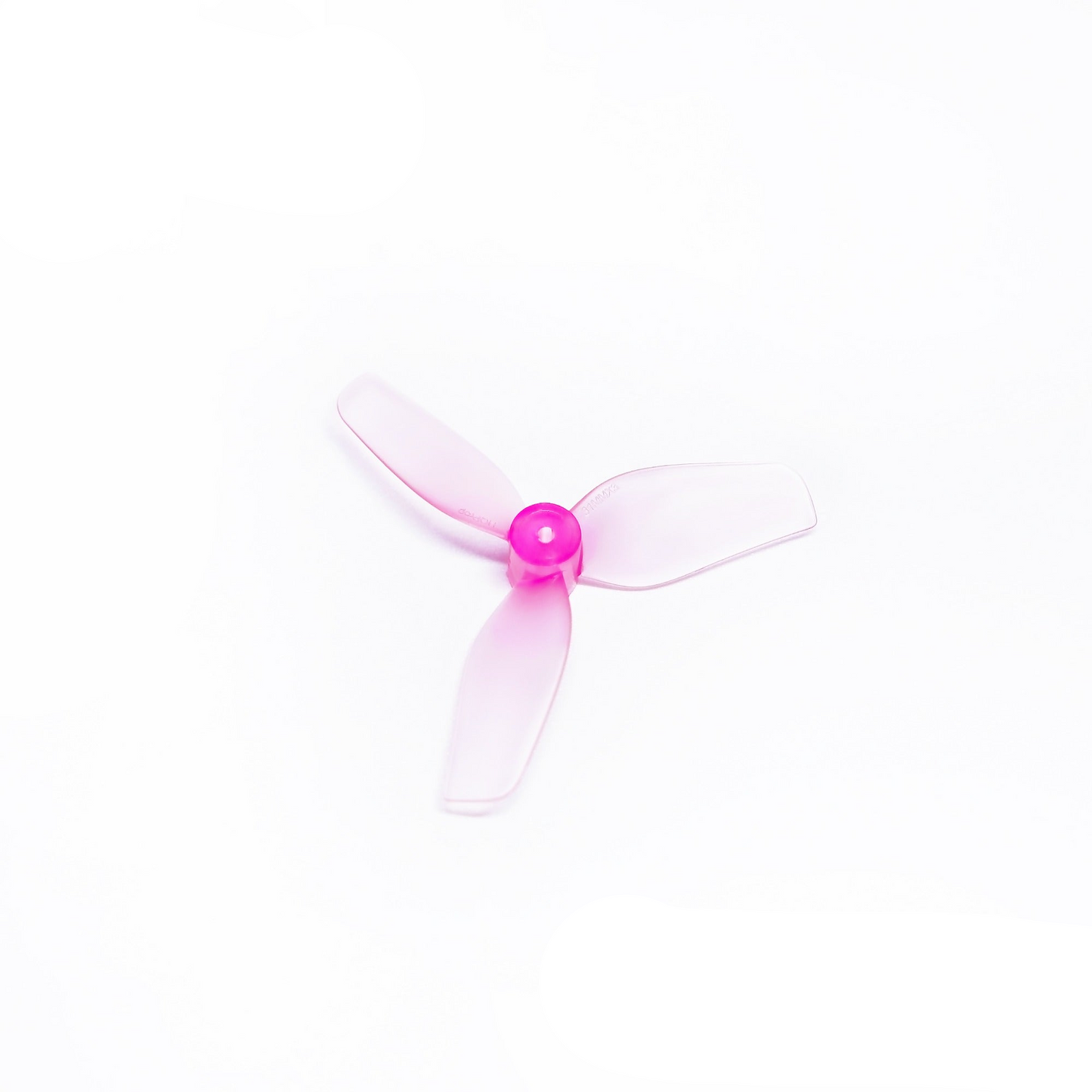HQ Ultralight Whoop 31mm tri-blade propeller, translucent pink polycarbonate, 1mm shaft