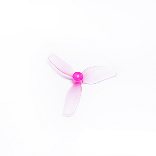 HQ Ultralight Whoop 31mm tri-blade propeller, translucent pink polycarbonate, 1mm shaft