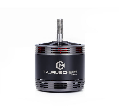 MAD TAURUS CM3115 FPV Drone Motor, MAD TAURUS CM3115 FPV drone brushless motor with black can, silver top, and threaded shaft