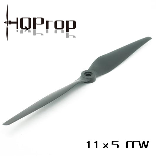 HQProp 11x5 CCW two-blade propeller with HQProp logo and size marking on white background