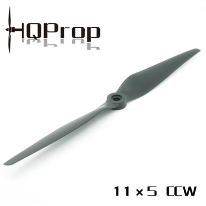 HQProp 11x5 CCW two-blade propeller with HQProp logo and size marking on white background