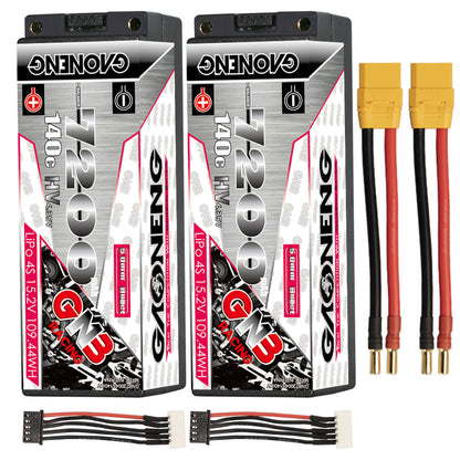 GAONENG GNB LiHV 4S 15.2V 7200mAh 140C 5mm Bullet Hard Case LiPo Battery (ROAR Approved)