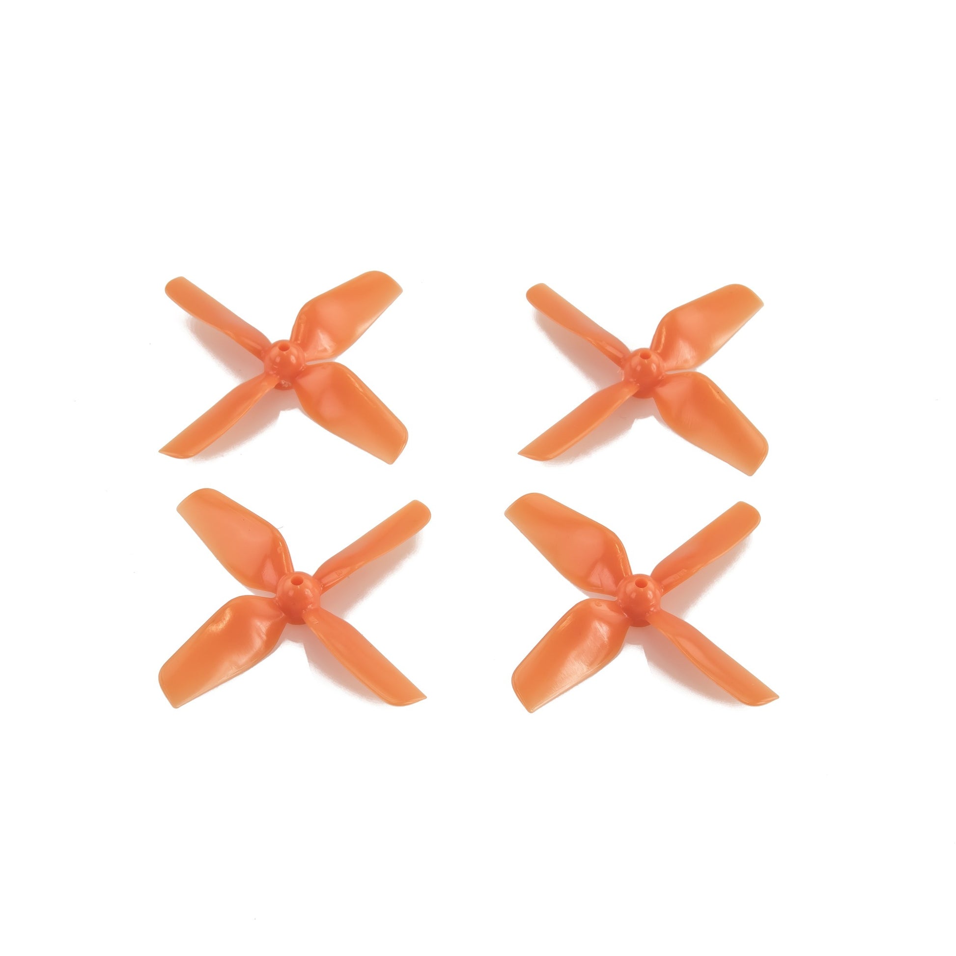 HQ Micro Whoop Propeller set, orange 4-blade micro drone props shown as four pieces on white background
