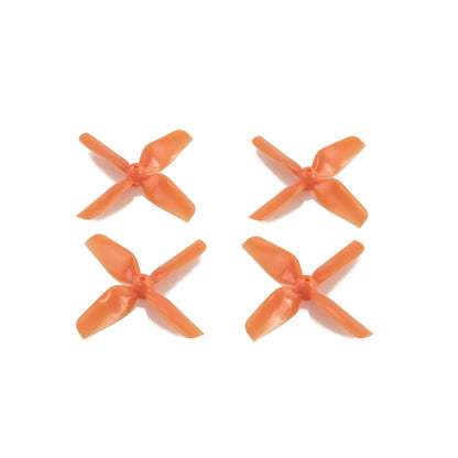 HQ Micro Whoop Propeller set, orange 4-blade micro drone props shown as four pieces on white background