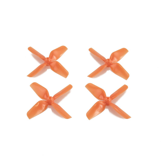 HQ Micro Whoop Propeller set, orange 4-blade micro drone props shown as four pieces on white background