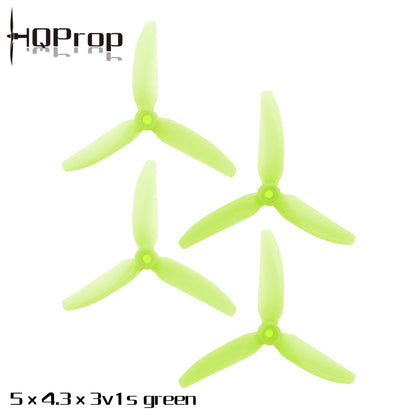 پروانه HQProp 5X4.3X3V1S (۲ راست‌گرد + ۲ چپ‌گرد) - پلی‌کربنات