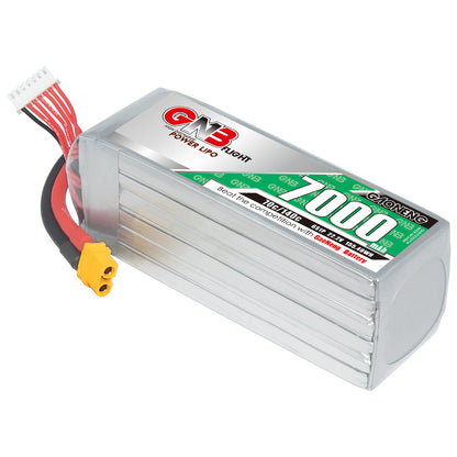 GNB 6S 22.2V 7000mAh 70C LiPo battery pack with XT60 connector and balance lead