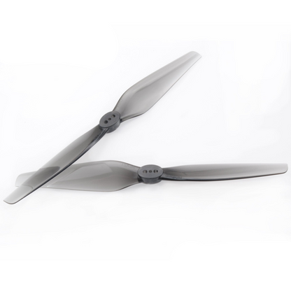 HQProp T5X3 grey 5x3 2-blade polycarbonate FPV drone propellers, pair shown on white