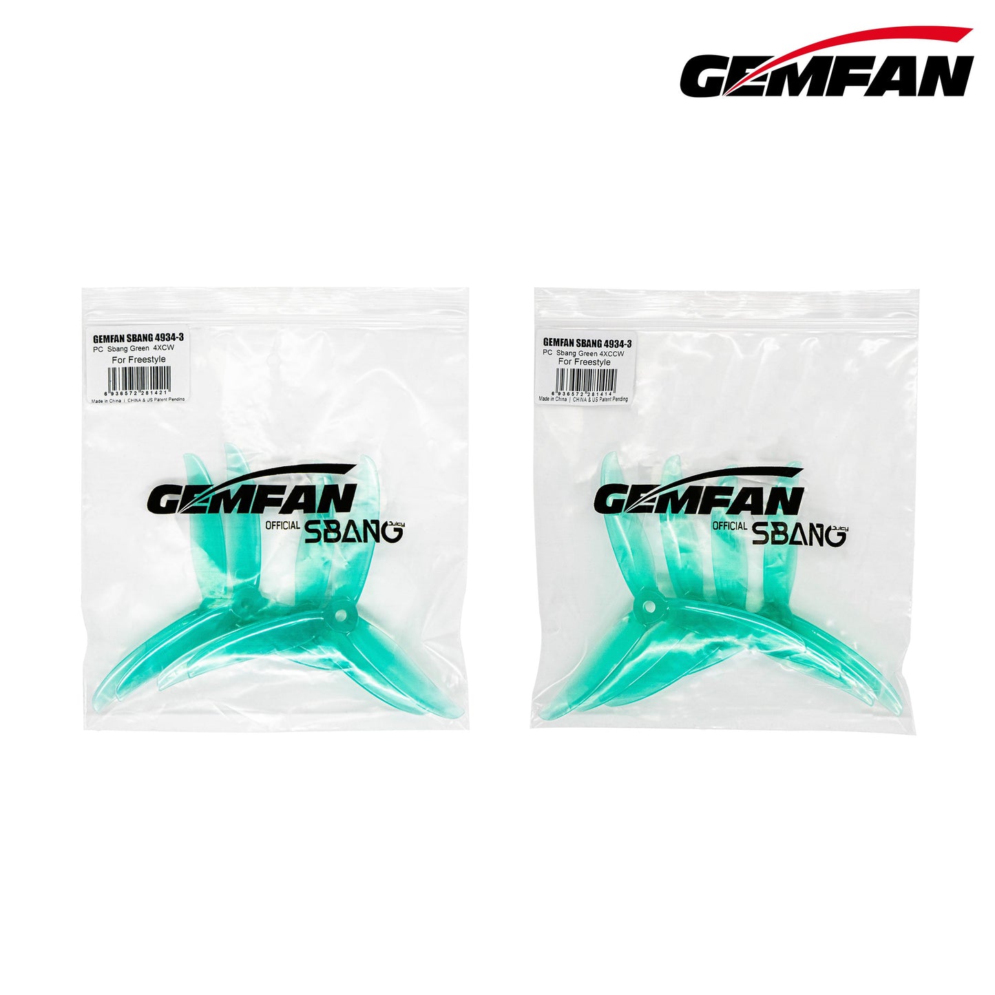 Гвинти Gemfan Sbang 4934-3 з 3 лопатями (4 пари)