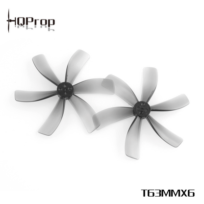 HQProp T63MMX6 63mm 6-blade propellers with HQProp logo and T63MMX6 model text