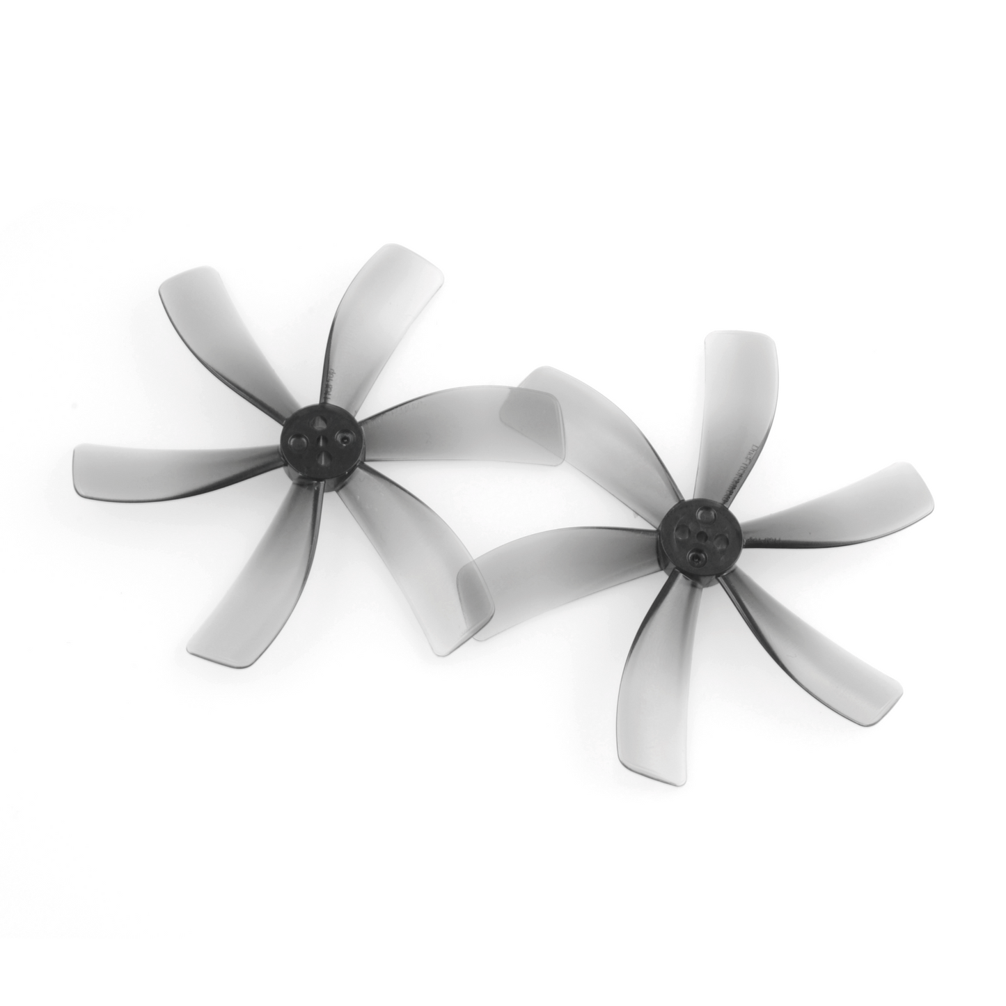 HQProp T63MMX6 63mm 6-blade propeller pair in light grey polycarbonate, top view