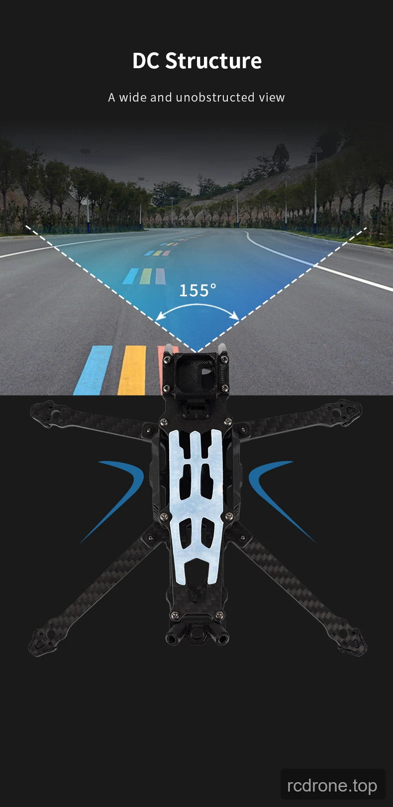 Deep Space ROC 4 4-inch carbon-fiber FPV frame with front GPS mounting area — section 3 of 8