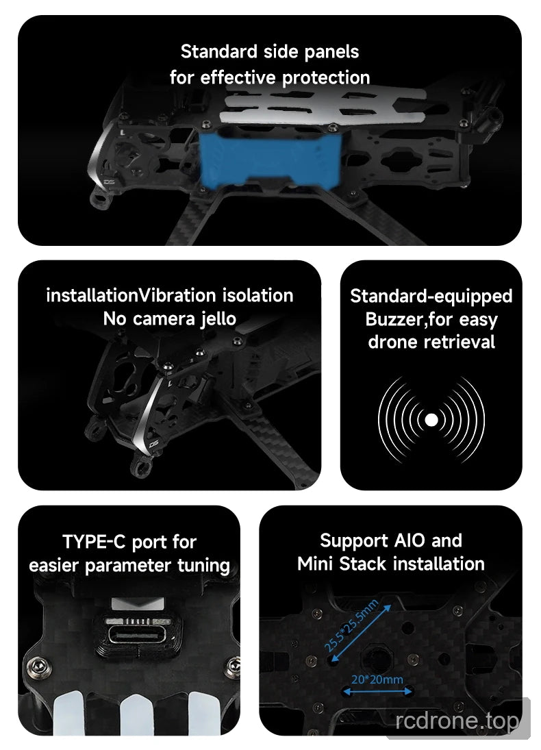 Deep Space ROC 4 4-inch carbon-fiber FPV frame with front GPS mounting area — section 5 of 8