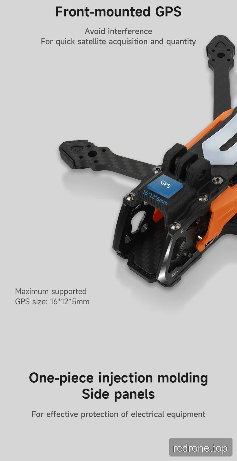 Deep Space SEEKER35 FPV frame with DC and XL configuration callouts — section 2 of 8
