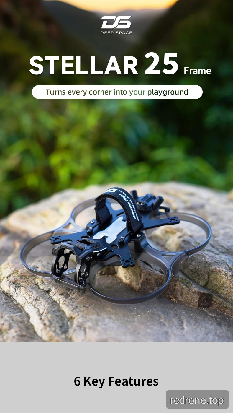 Deep Space Stellar 25 cinewhoop FPV frame kit with integrated propeller guards — section 1 of 10