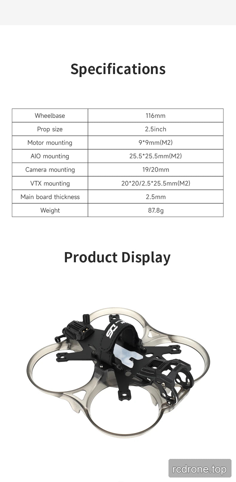 Deep Space Stellar 25 cinewhoop FPV frame kit with integrated propeller guards — section 8 of 10