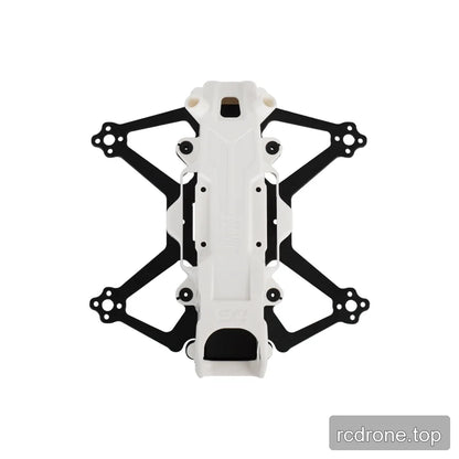 Top view of the DeepSpace DINO 20 FPV frame kit with white central canopy and black X-shaped arms.