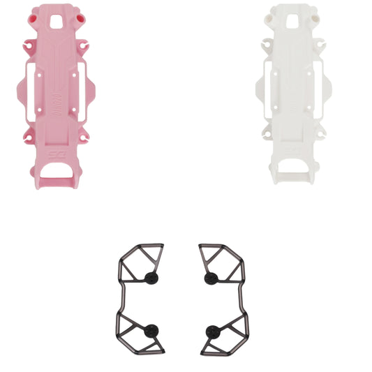 Two black molded frame side pieces with four round mounting pads, arranged as mirrored left and right parts.
