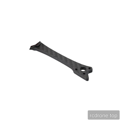 Single carbon-fiber FPV frame arm with a widened motor-mount end and multiple visible mounting holes.