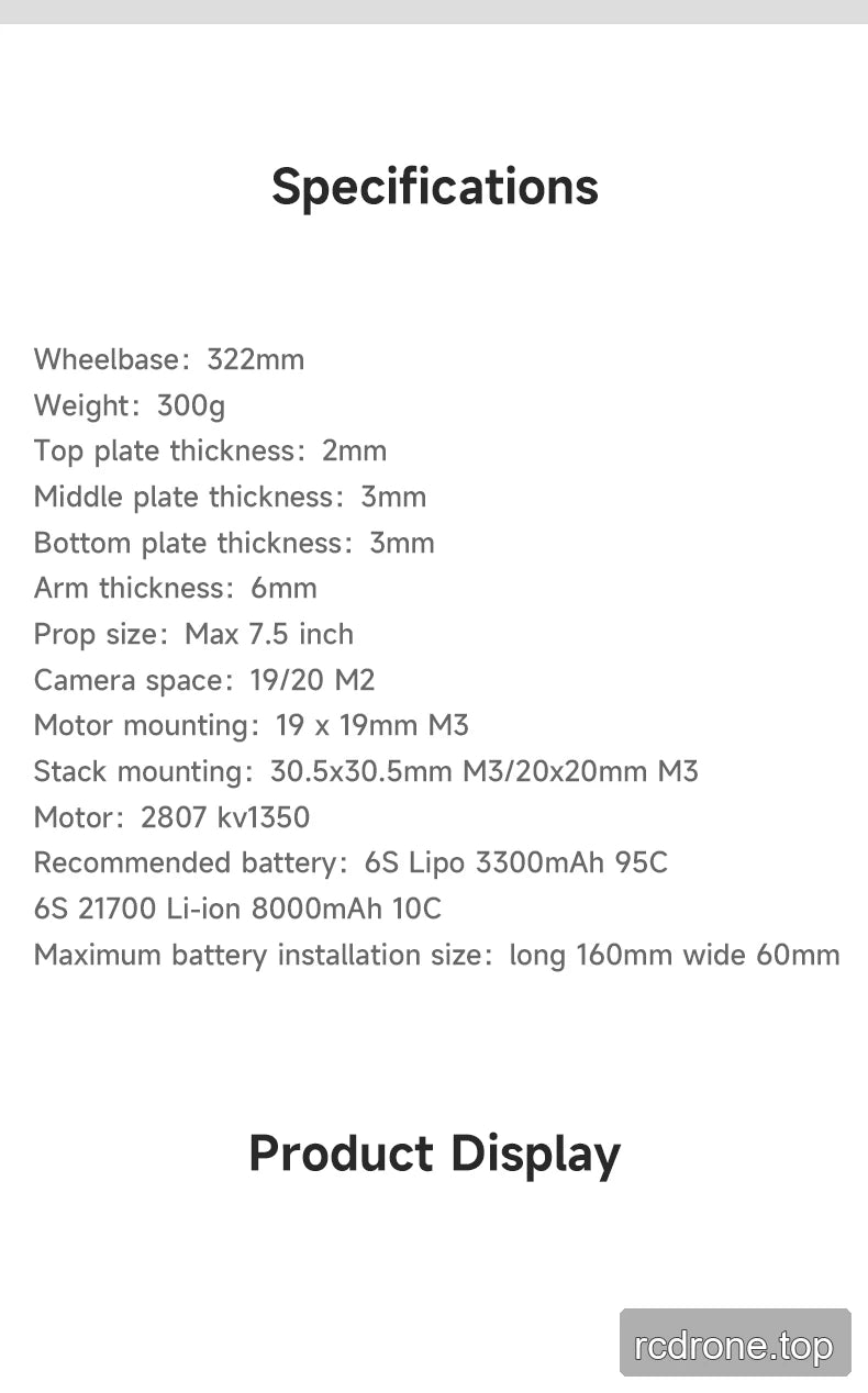 DeepSpace ROC 7 carbon-fiber FPV frame with labeled construction features — section 8 of 11