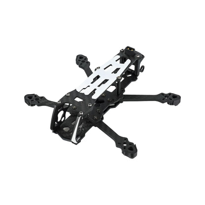 DeepSpace SEEKER 3 carbon-fiber FPV frame kit shown assembled from an elevated front three-quarter angle.
