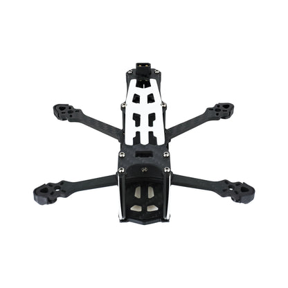 DeepSpace SEEKER 3 FPV frame kit viewed from the front, showing the white top plate and four motor arms.