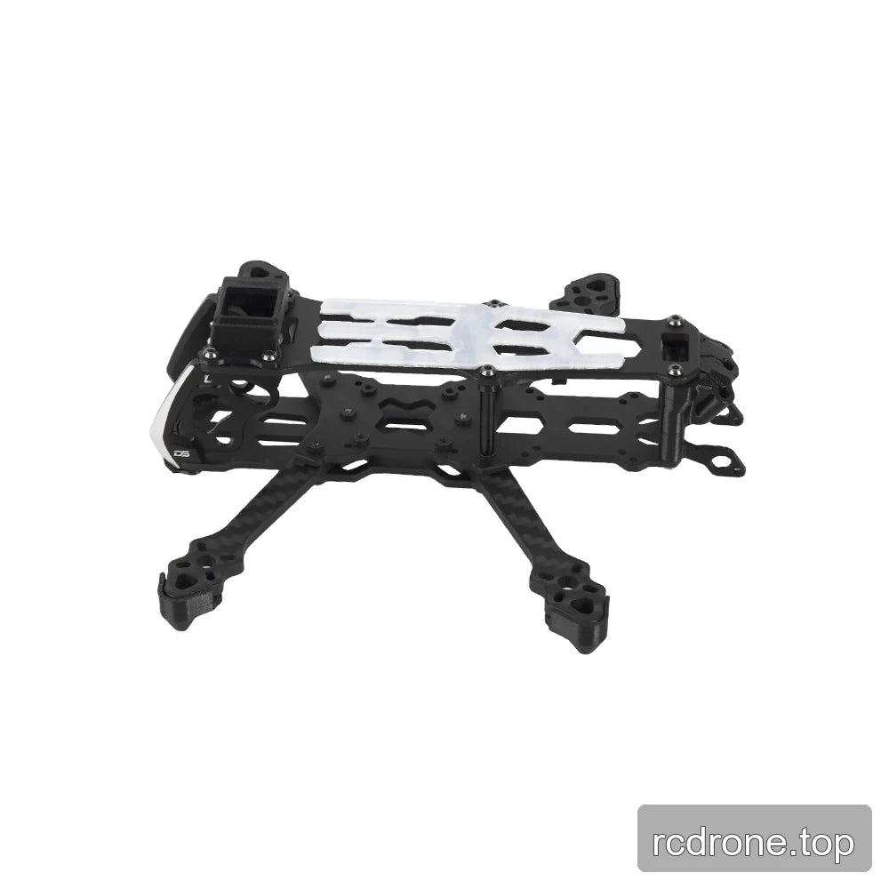 DeepSpace SEEKER 3 FPV frame kit in a low side profile, showing stacked carbon-fiber plates and white top plate.