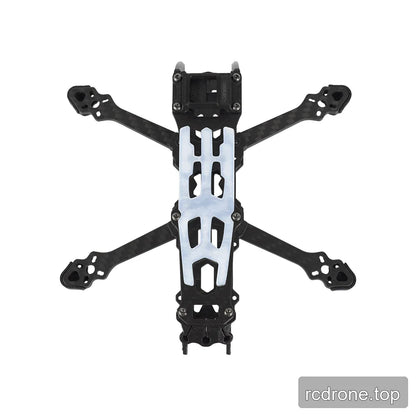 DeepSpace SEEKER 3 FPV frame kit viewed from above, showing the X-shaped carbon-fiber arms and white top plate.