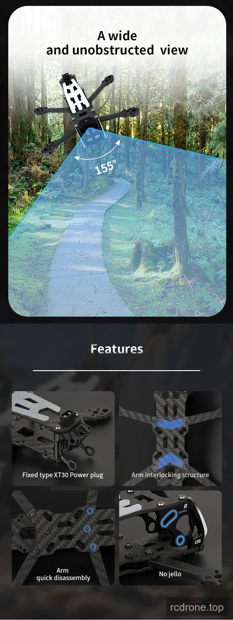 DeepSpace SEEKER 3 3-inch FPV frame kit feature and specification overview — section 3 of 6