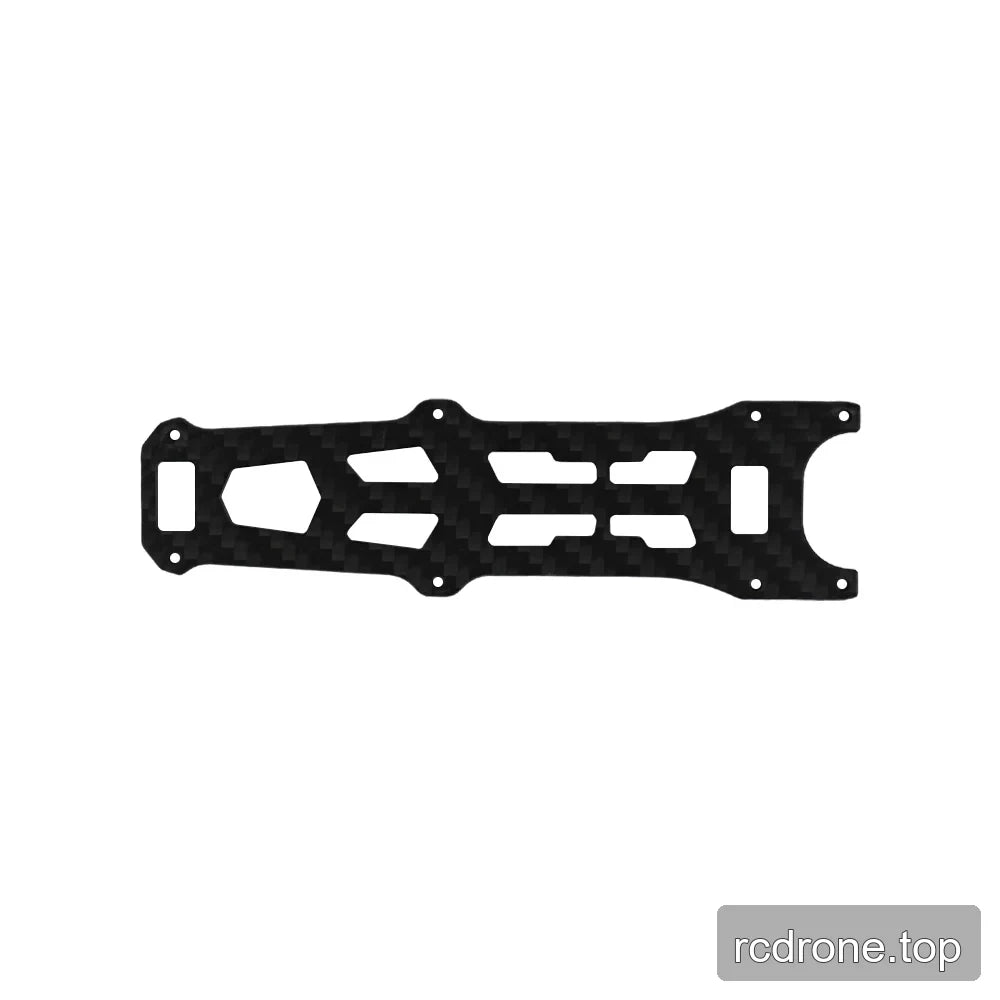 Long black woven-pattern frame plate with a hexagonal opening and a row of narrow geometric cutouts.