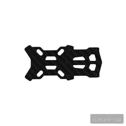 Black woven-pattern frame plate with elongated slots, four rounded diagonal openings, and a polygonal end cutout.